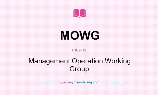 What does MOWG mean? It stands for Management Operation Working Group