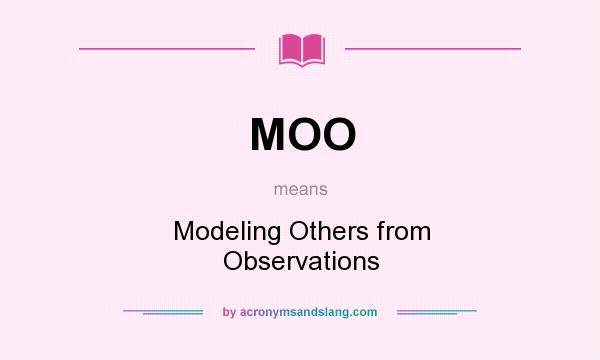 What does MOO mean? It stands for Modeling Others from Observations
