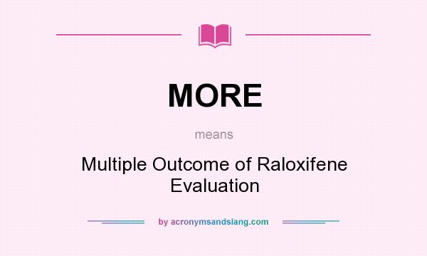 What does MORE mean? It stands for Multiple Outcome of Raloxifene Evaluation