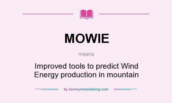 What does MOWIE mean? It stands for Improved tools to predict Wind Energy production in mountain