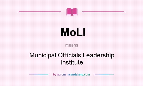 What does MoLI mean? It stands for Municipal Officials Leadership Institute