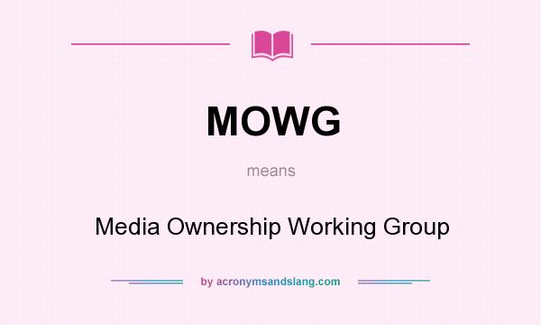 What does MOWG mean? It stands for Media Ownership Working Group