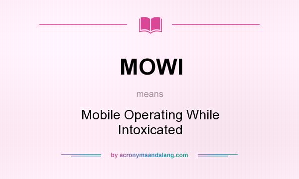 What does MOWI mean? It stands for Mobile Operating While Intoxicated