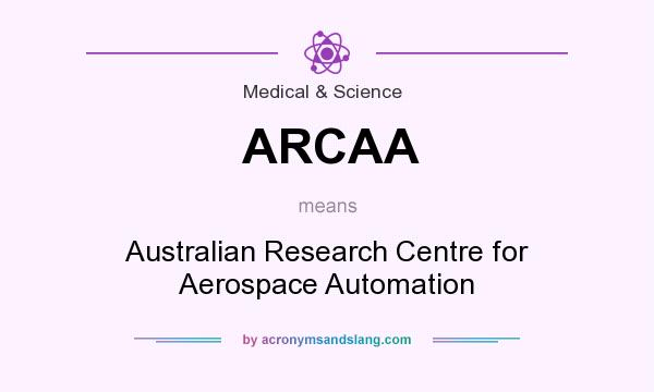 What does ARCAA mean? It stands for Australian Research Centre for Aerospace Automation