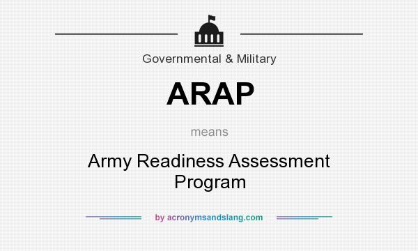 What does ARAP mean? It stands for Army Readiness Assessment Program