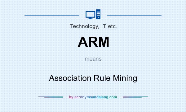 What does ARM mean? It stands for Association Rule Mining