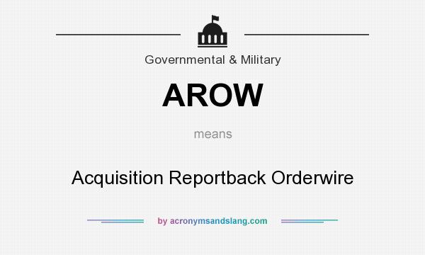 What does AROW mean? It stands for Acquisition Reportback Orderwire