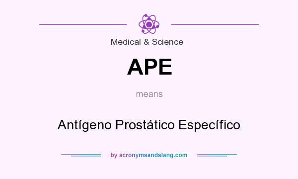 What does APE mean? It stands for Antígeno Prostático Específico