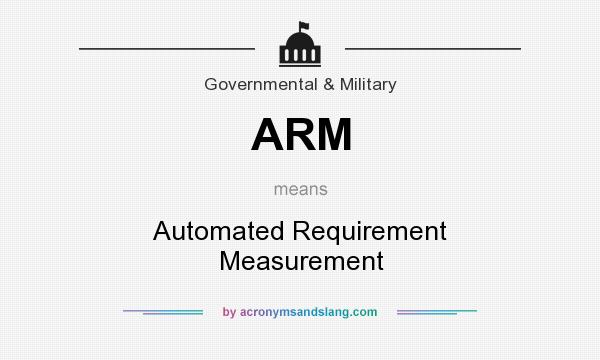 What does ARM mean? It stands for Automated Requirement Measurement