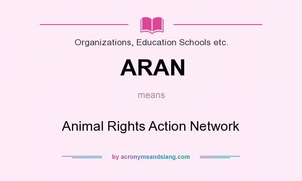 What does ARAN mean? It stands for Animal Rights Action Network