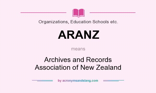 What does ARANZ mean? It stands for Archives and Records Association of New Zealand