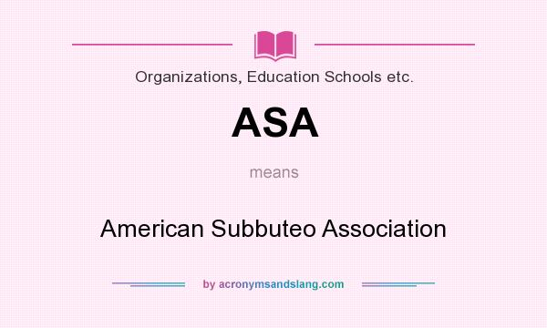 What does ASA mean? It stands for American Subbuteo Association