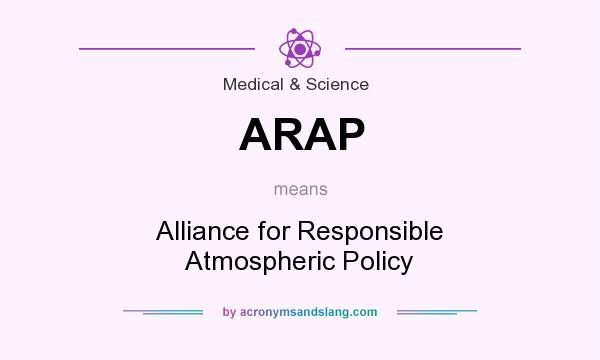 What does ARAP mean? It stands for Alliance for Responsible Atmospheric Policy