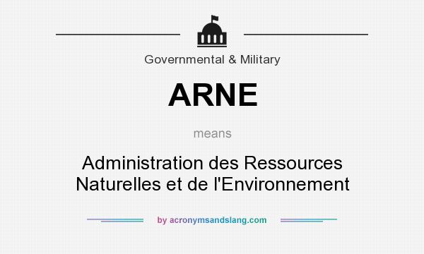 What does ARNE mean? It stands for Administration des Ressources Naturelles et de l`Environnement