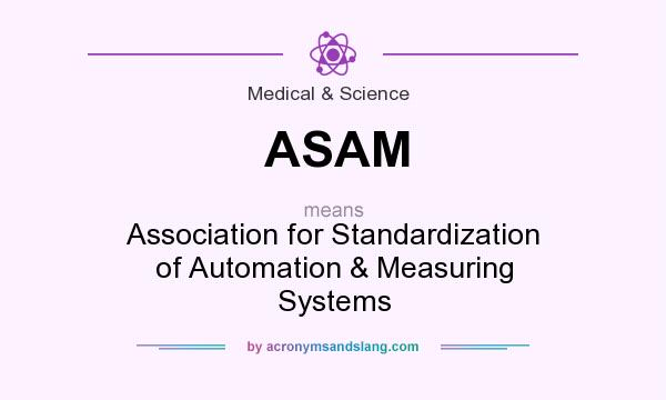 What does ASAM mean? It stands for Association for Standardization of Automation & Measuring Systems