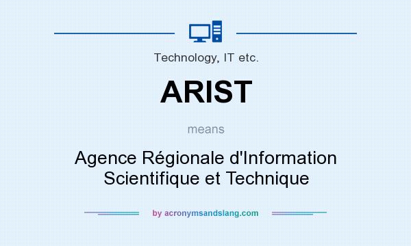 What does ARIST mean? It stands for Agence Régionale d`Information Scientifique et Technique