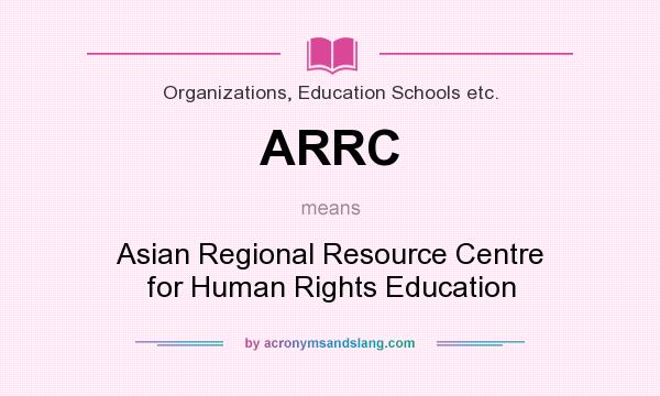 What does ARRC mean? It stands for Asian Regional Resource Centre for Human Rights Education