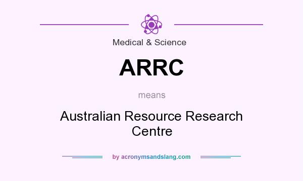 What does ARRC mean? It stands for Australian Resource Research Centre