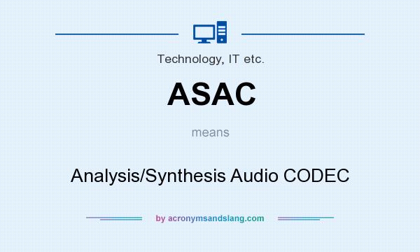 What does ASAC mean? It stands for Analysis/Synthesis Audio CODEC