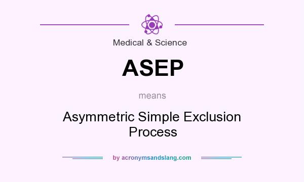 What does ASEP mean? It stands for Asymmetric Simple Exclusion Process
