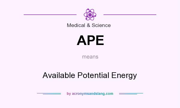 What does APE mean? It stands for Available Potential Energy