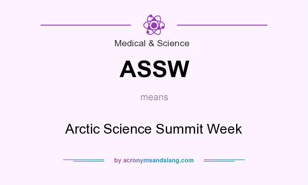 What does ASSW mean? It stands for Arctic Science Summit Week