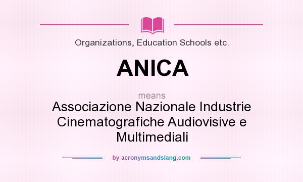 What does ANICA mean? It stands for Associazione Nazionale Industrie Cinematografiche Audiovisive e Multimediali