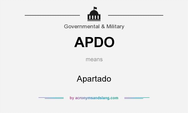 What does APDO mean? It stands for Apartado