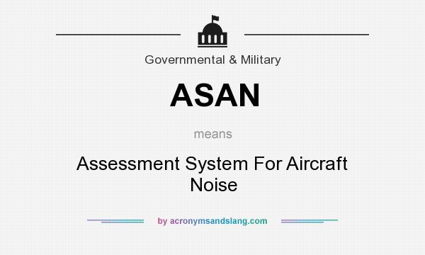 What does ASAN mean? It stands for Assessment System For Aircraft Noise