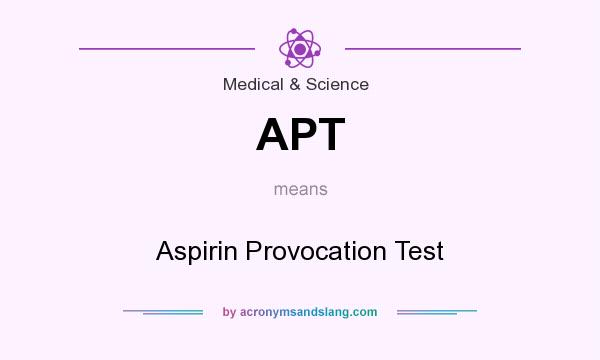 What does APT mean? It stands for Aspirin Provocation Test