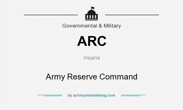 What does ARC mean? It stands for Army Reserve Command