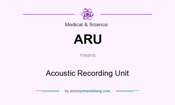What does ARU mean? It stands for Acoustic Recording Unit
