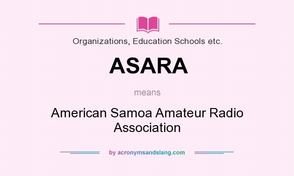 What does ASARA mean? It stands for American Samoa Amateur Radio Association