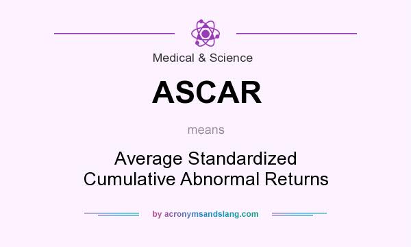 What does ASCAR mean? It stands for Average Standardized Cumulative Abnormal Returns