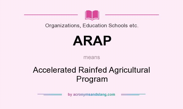 What does ARAP mean? It stands for Accelerated Rainfed Agricultural Program