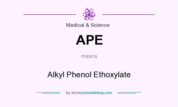 What does APE mean? It stands for Alkyl Phenol Ethoxylate