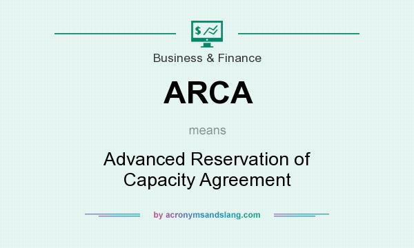 What does ARCA mean? It stands for Advanced Reservation of Capacity Agreement