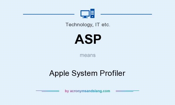 What does ASP mean? It stands for Apple System Profiler