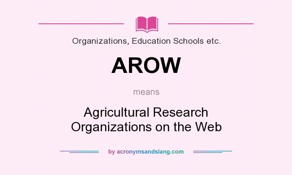 What does AROW mean? It stands for Agricultural Research Organizations on the Web