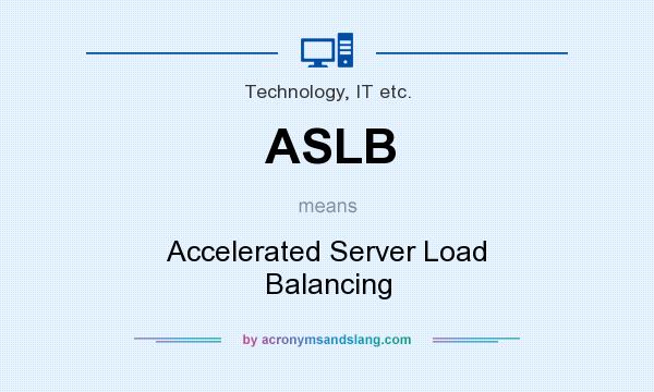 What does ASLB mean? It stands for Accelerated Server Load Balancing