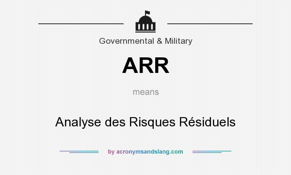 What does ARR mean? It stands for Analyse des Risques Résiduels