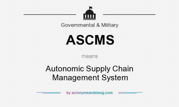 What does ASCMS mean? It stands for Autonomic Supply Chain Management System