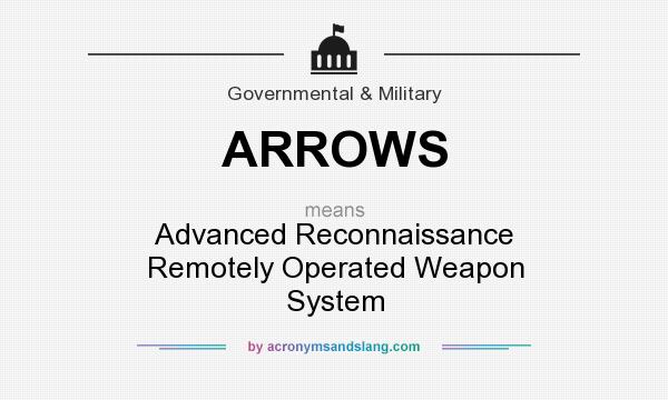 What does ARROWS mean? It stands for Advanced Reconnaissance Remotely Operated Weapon System