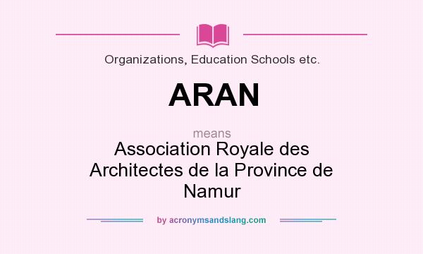 What does ARAN mean? It stands for Association Royale des Architectes de la Province de Namur