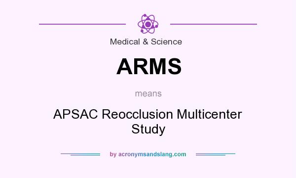What does ARMS mean? It stands for APSAC Reocclusion Multicenter Study