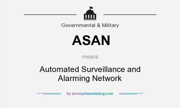 What does ASAN mean? It stands for Automated Surveillance and Alarming Network