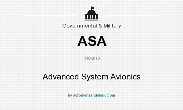 What does ASA mean? It stands for Advanced System Avionics