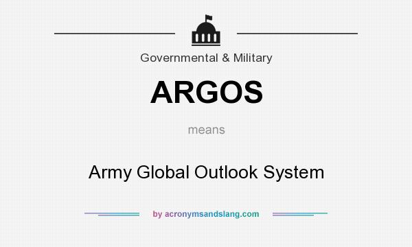 What does ARGOS mean? It stands for Army Global Outlook System