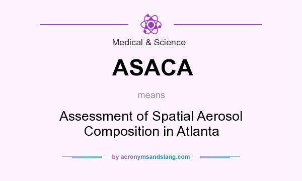 What does ASACA mean? It stands for Assessment of Spatial Aerosol Composition in Atlanta