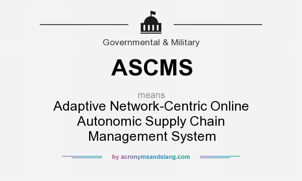 What does ASCMS mean? It stands for Adaptive Network-Centric Online Autonomic Supply Chain Management System